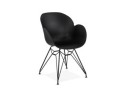 AC01480BL 5420072044194 Chaise design SATELIT noire style industriel avec pieds en métal noir