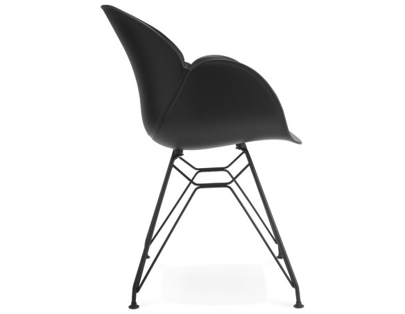 Chaise design SATELIT noire style industriel avec pieds en métal noir