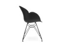Chaise design SATELIT noire style industriel avec pieds en métal noir