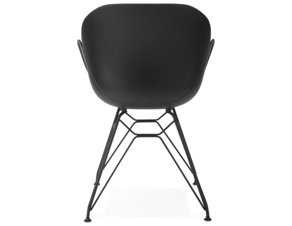 Chaise design SATELIT noire style industriel avec pieds en métal noir