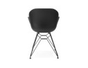 Chaise design SATELIT noire style industriel avec pieds en métal noir