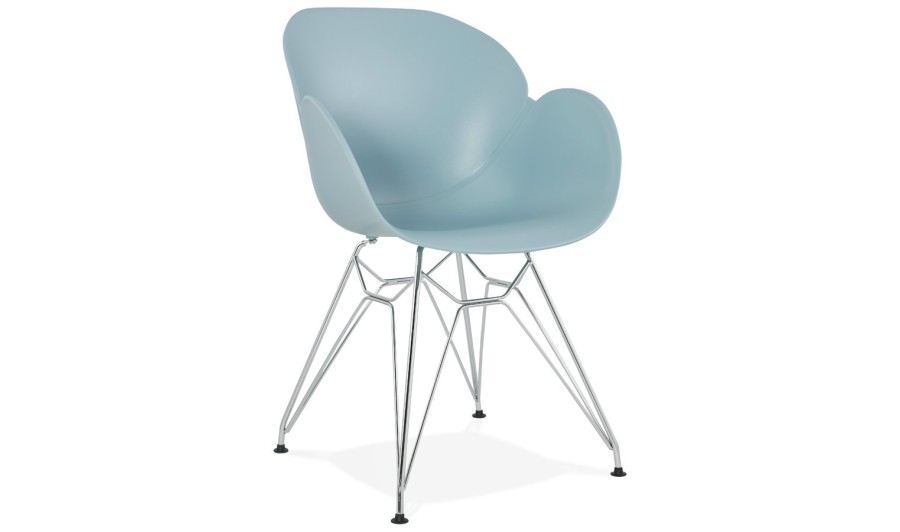AC01750BU 5420072055176 Chaise moderne UNAMI bleue en matière plastique avec pieds en métal chromé AC01750BU 5420072055176 Chaise moderne UNAMI bleue en matière plastique avec pieds en métal chromé