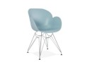 AC01750BU 5420072055176 Chaise moderne UNAMI bleue en matière plastique avec pieds en métal chromé