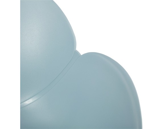 Chaise moderne UNAMI bleue en matière plastique avec pieds en métal chromé