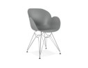 AC01790GR 5420072055251 Chaise moderne UNAMI grise en matière plastique avec pieds en métal chromé