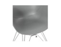 Chaise moderne UNAMI grise en matière plastique avec pieds en métal chromé