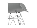 Chaise moderne UNAMI grise en matière plastique avec pieds en métal chromé