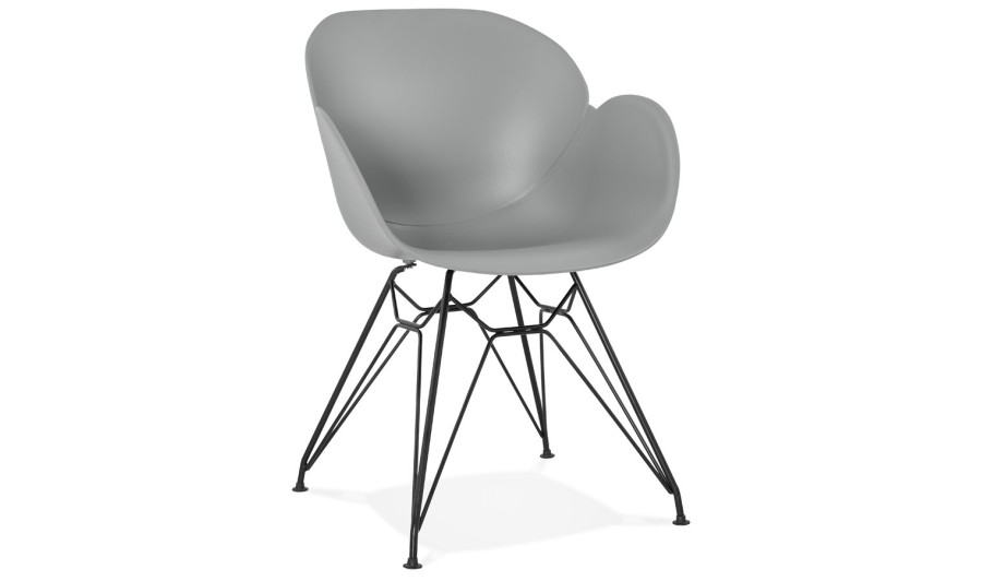 AC01830GR 5420072055336 Chaise design SATELIT grise style industriel avec pieds en métal noir AC01830GR 5420072055336 Chaise design SATELIT grise style industriel avec pieds en métal noir