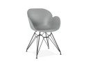 AC01830GR 5420072055336 Chaise design SATELIT grise style industriel avec pieds en métal noir