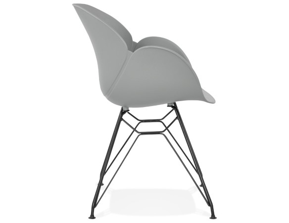 Chaise design SATELIT grise style industriel avec pieds en métal noir