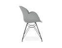 Chaise design SATELIT grise style industriel avec pieds en métal noir
