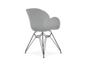 Chaise design SATELIT grise style industriel avec pieds en métal noir