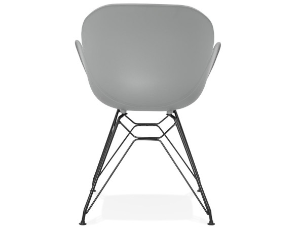 Chaise design SATELIT grise style industriel avec pieds en métal noir