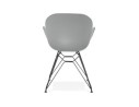 Chaise design SATELIT grise style industriel avec pieds en métal noir