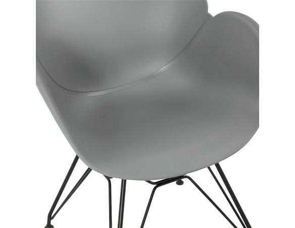Chaise design SATELIT grise style industriel avec pieds en métal noir