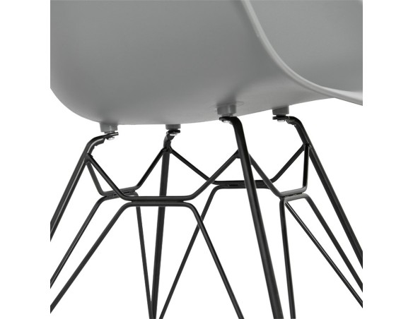 Chaise design SATELIT grise style industriel avec pieds en métal noir