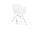 AC01840WH 5420072055350 Chaise moderne UNAMI blanche en matière plastique avec pieds en métal chromé
