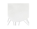 Chaise moderne UNAMI blanche en matière plastique avec pieds en métal chromé