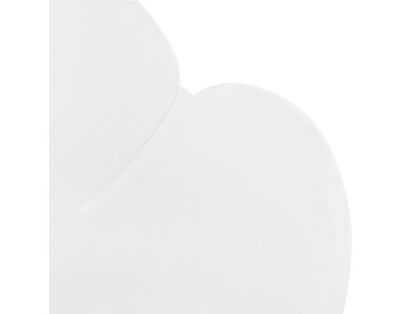 Chaise moderne UNAMI blanche en matière plastique avec pieds en métal chromé