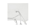 Chaise moderne UNAMI blanche en matière plastique avec pieds en métal chromé