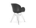 Chaise moderne UNAMI noire en matière plastique avec pieds en métal chromé