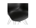 Chaise moderne UNAMI noire en matière plastique avec pieds en métal chromé