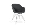 AC01860DG 5420072055398 Chaise moderne ORIGAMI en tissu gris foncé avec pieds en métal chromé