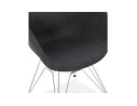 Chaise moderne ORIGAMI en tissu gris foncé avec pieds en métal chromé