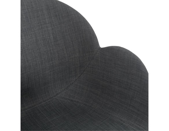 Chaise moderne ORIGAMI en tissu gris foncé avec pieds en métal chromé