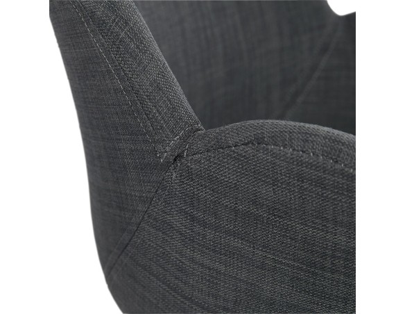 Chaise moderne ORIGAMI en tissu gris foncé avec pieds en métal chromé