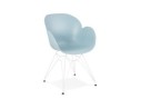 AC01890BU 5420072056913 Chaise moderne FIDJI bleue avec pieds en métal blanc