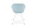 Chaise moderne FIDJI bleue avec pieds en métal blanc