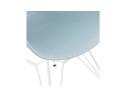 Chaise moderne FIDJI bleue avec pieds en métal blanc