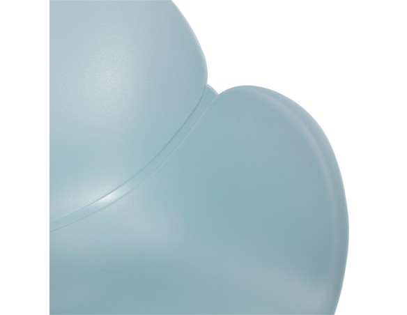 Chaise moderne FIDJI bleue avec pieds en métal blanc