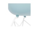 Chaise moderne FIDJI bleue avec pieds en métal blanc