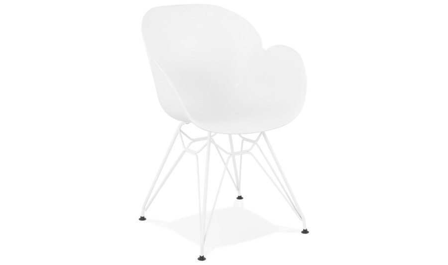 AC01910WH 5420072056951 Chaise moderne FIDJI blanche avec pieds en métal blanc AC01910WH 5420072056951 Chaise moderne FIDJI blanche avec pieds en métal blanc