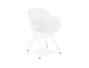 AC01910WH 5420072056951 Chaise moderne FIDJI blanche avec pieds en métal blanc