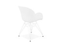 Chaise moderne FIDJI blanche avec pieds en métal blanc