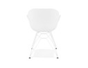Chaise moderne FIDJI blanche avec pieds en métal blanc