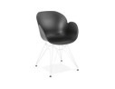AC01920BL 5420072056975 Chaise moderne FIDJI noire avec pieds en métal blanc