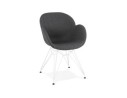 AC01930DG 5420072056999 Chaise moderne ATOL en tissu gris foncé avec pieds en métal blanc
