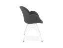 Chaise moderne ATOL en tissu gris foncé avec pieds en métal blanc