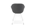 Chaise moderne ATOL en tissu gris foncé avec pieds en métal blanc