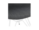Chaise moderne ATOL en tissu gris foncé avec pieds en métal blanc