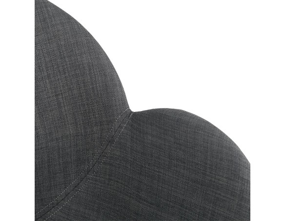 Chaise moderne ATOL en tissu gris foncé avec pieds en métal blanc