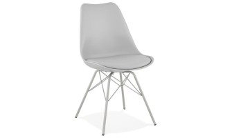 CH02340GR 5420072063942 Chaise design BYBLOS grise style industriel