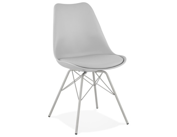 CH02340GR 5420072063942 Chaise design BYBLOS grise style industriel