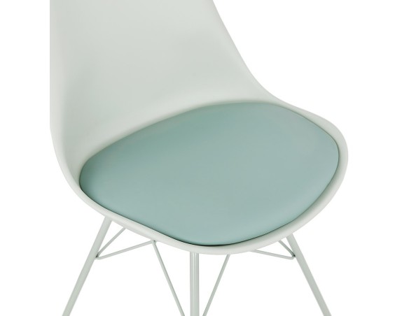 Chaise design BYBLOS vert clair style industriel