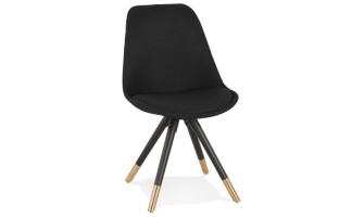 CH03540BLBL 5420072093420 Chaise vintage POPI en tissu et bois noir