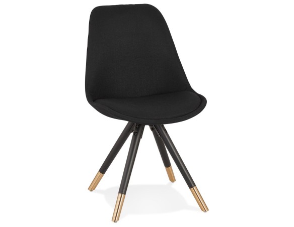 CH03540BLBL 5420072093420 Chaise vintage POPI en tissu et bois noir